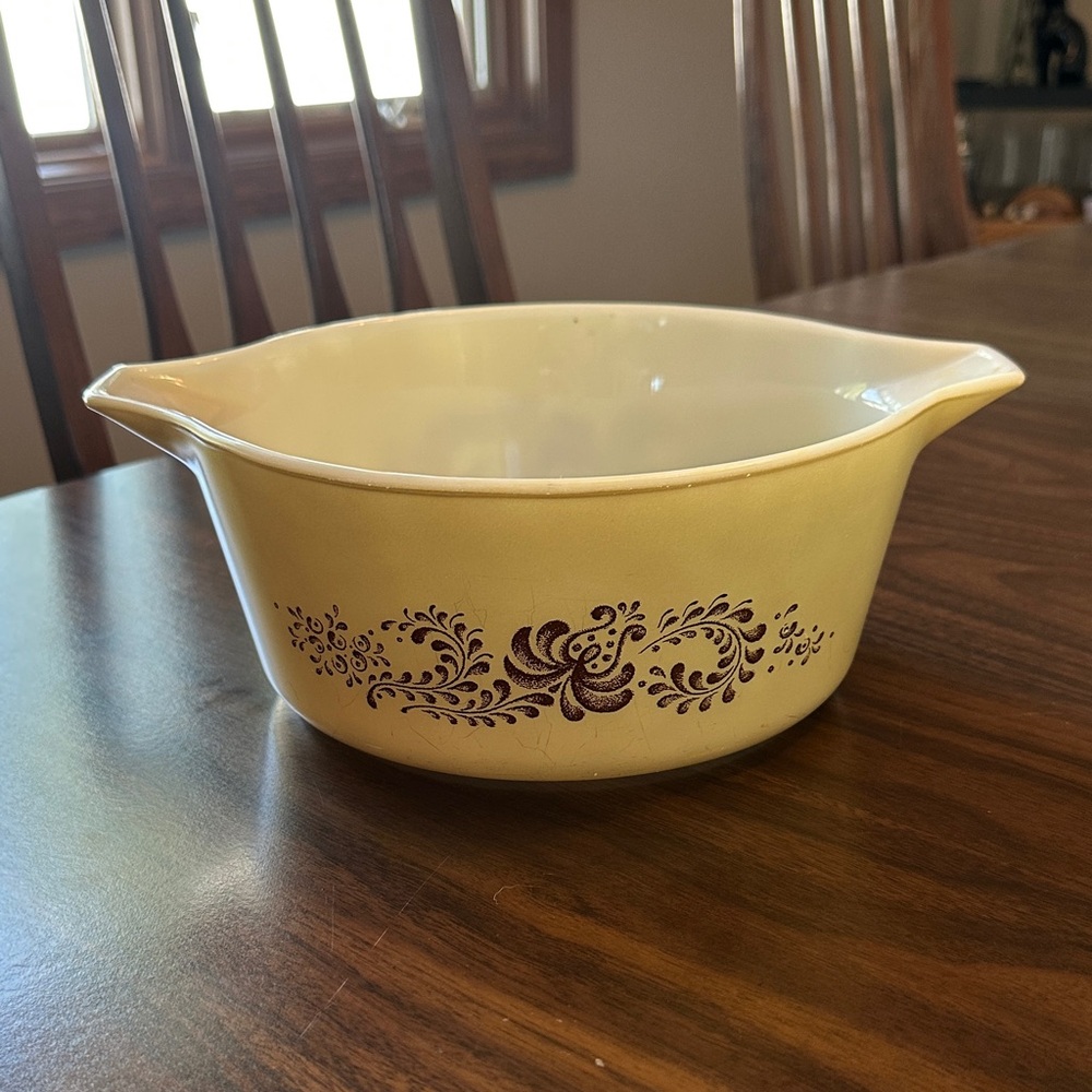 VTG Pyrex By Corning Homestead Brown 475-B 2.5 qt Casserole Dish ~ NO LID